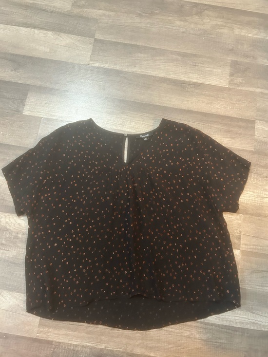 Madewell Tops - Madewell Black Blouse with Copper Dot Accents Size Small